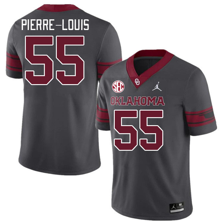 #55 Eddy Pierre-Louis Oklahoma Sooners 2024 SEC Conference College Football Jerseys-Charcoal